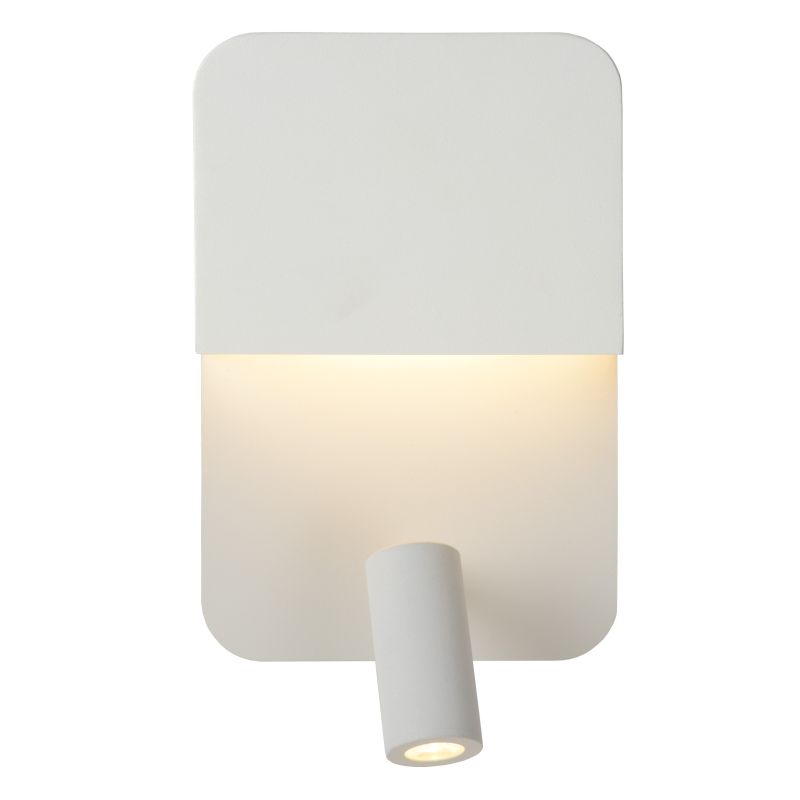 Lucide BOXER - Nástenné svietidlo - LED - 1x10W 3000K - S USB nabíjacím bodom - Biele